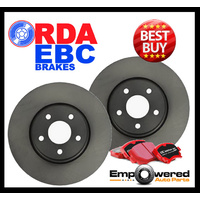 FRONT RDA DISC BRAKE ROTORS & EBC REDSTUFF PADS FOR NISSAN SKYLINE CV36 3.7L 11/2007-ON RDA8468