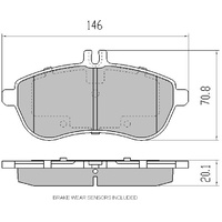 RDA GP MAX FRONT BRAKE PADS FOR MERCEDES BENZ W204 C250CDI 8/2008-1/2014 RDB2152