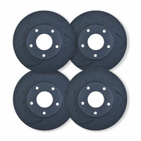 FULL DIMPLED & SLOTTED DISC BRAKE ROTORS FOR TOYOTA LANDCRUISER FZJ105 HZJ105