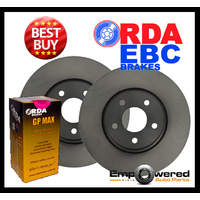 FRONT RDA DISC BRAKE ROTORS & PADS FOR MAZDA 323 BJ PROTEGE 1.8L SEDAN 9/1998-12/2003