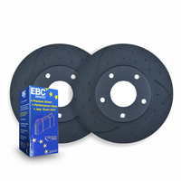 DIMP SLOTTED REAR RDA DISC BRAKE ROTORS & EBC PADS FOR FORD FALCON XH UTE 1996-1999