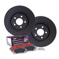 DIMPLED & SLOTTED FRONT BRAKE ROTORS FOR FORD FALCON BA FPV PURSUIT 5.4L 2003-9/2005
