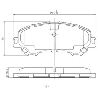 RDA GP MAX BRAKE PADS FRONT FOR NISSAN QASHQAI 11/2013 ONWARDS RDB2243