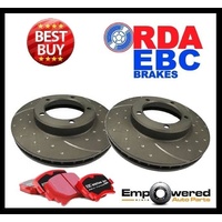 DIMPLED SLOTTED REAR DISC BRAKE ROTORS + EBC PADS FOR FORD FALCON BA/BF