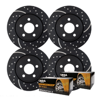 FULL SET DIMP SLOTTED DISC BRAKE ROTORS FOR TOYOTA LANDCRUISER 70 SERIES 1990-99