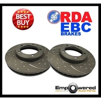 DIMPLED & SLOTTED FRONT DISC BRAKE ROTORS FOR FORD MAVERICK GY KY & DA 1988-93