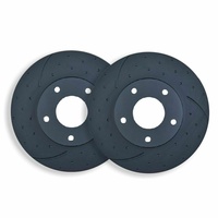 DIMPLED & SLOTTED FRONT DISC BRAKE ROTORS FOR FORD FALCON BF XR6 2005-2008 RDA504D