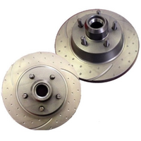 DIMPLED & SLOTTED FRONT DISC BRAKE ROTORS FOR HOLDEN COMMODORE VN V8 1988-1991