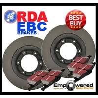 REAR RDA DISC BRAKE ROTORS & EBC PADS FOR HUMMER H2 6.0L V8 4WD 2002-2007 RDA8032