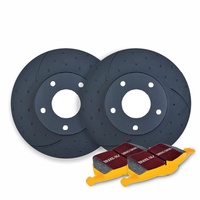 DIMP SLOTTED REAR RDA DISC BRAKE ROTORS & EBC YELLOWSTUFF PADS FOR VE VF V8 SS 2006-ON RDA7905D