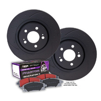 DIMP SLOTTED REAR RDA DISC BRAKE ROTORS & EBC PADS FOR NISSAN PINTARA 1986-1990 RDA616D