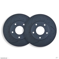 DIMPLED & SLOTTED FRONT DISC BRAKE ROTORS FOR FORD FALCON BF XR8 5.8L V8 2005-2008