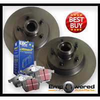 REAR RDA DISC BRAKE ROTORS & EBC PADS FOR PEUGEOT PARTNER 1.6D 1.6TD 267MM 2008-ON