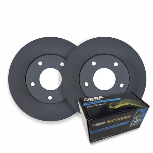 FRONT RDA DISC BRAKE ROTORS & H/D PADS FOR TOYOTA HILUX 4WD 296MM 3/2012-ON