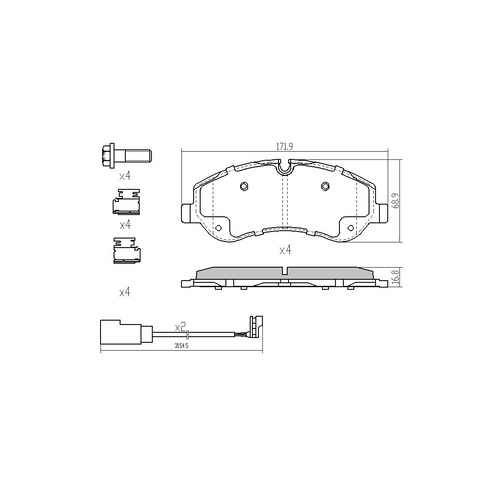 RDA EXTREME HD FRONT BRAKE PADS FOR FORD TRANSIT VN, VO 2013 ONWARDS - RDX2344