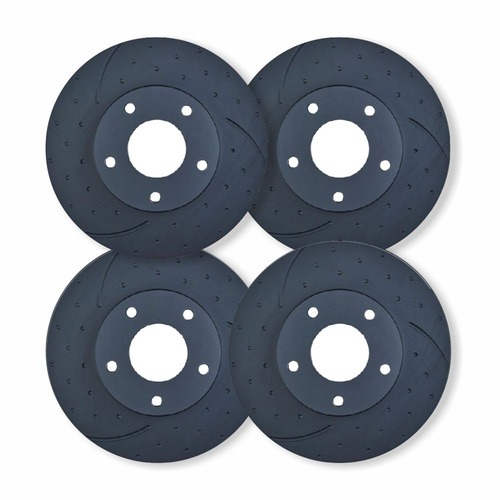 FULL RDA DIMPLED & SLOTTED DISC BRAKE ROTORS FOR FORD FALCON AUI 1998-2/2000