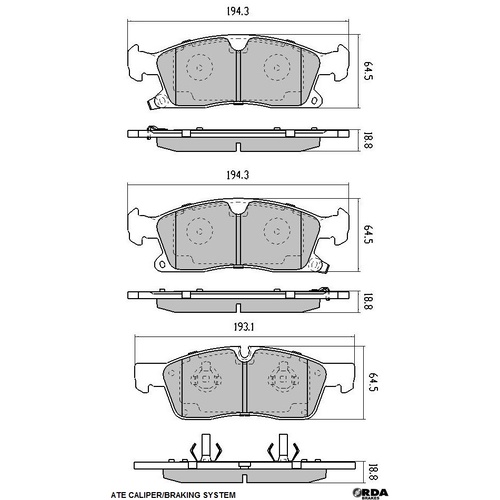 RDA EXTREME FRONT BRAKE PADS FOR JEEP WK GRAND CHEROKEE 2011 ONWARDS - RDX2186