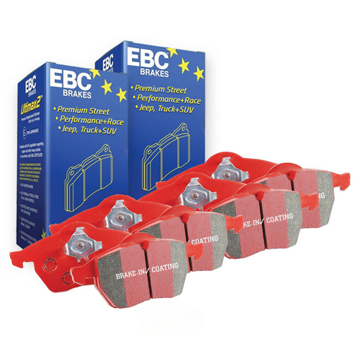 FULL SET EBC RED STUFF BRAKE PADS FOR NISSAN SKYLINE GT-R R33 R34 *BREMBO*