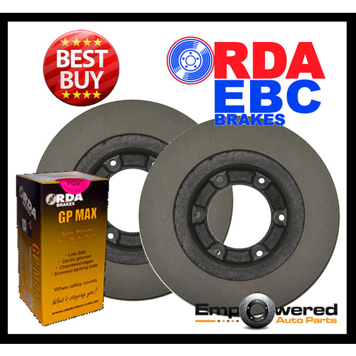 FRONT RDA DISC BRAKE ROTORS & PADS FOR FORD EVEREST UA 3.2TD INC TREND 7/2015-ON