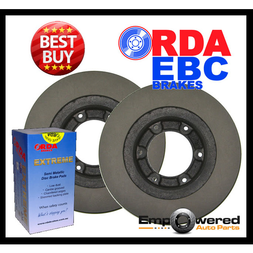 FRONT RDA DISC BRAKE ROTORS & H/D PADS FOR FORD EVEREST UA 3.2TD INC TREND 7/2015-ON