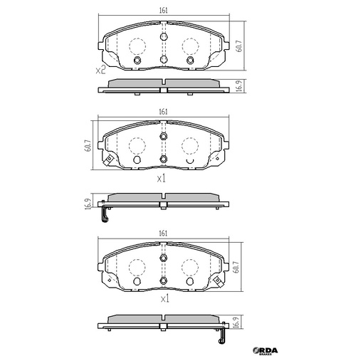 RDA GP MAX FRONT BRAKE PADS FOR KIA CARNIVAL YP 2.2TD 3.3L 2/2015 ONWARD-RDB2423