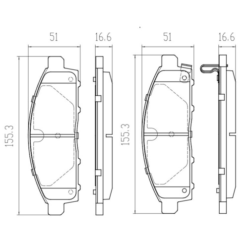 FRONT BRAKE PADS FOR MITSUBISHI TRITON ML MN MQ 2.4TD 2006 ON RDC2053