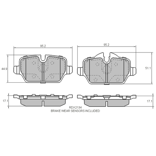 RDA GP MAX REAR BRAKE PADS FOR BMW E90 320I 2/2005-2007 RDB2134