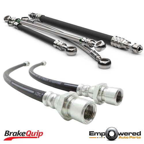 BrakeQuip Front Brake Hose Set | Complete Front Set for [Insert Vehicle] | Left & Right Hoses