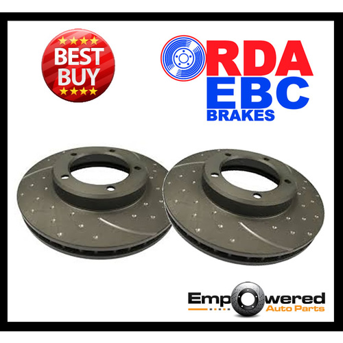 DIMPLED & SLOTTED FRONT DISC BRAKE ROTORS RDA7954D FOR FORD BA FPV GT PURSUIT *325MM*