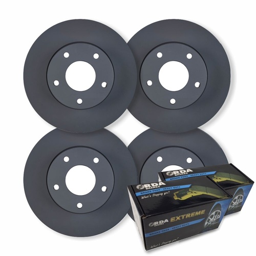 FULL SET DISC BRAKE ROTORS + PADS + H/B SHOES FOR LANDCRUISER 80 SERIES 1992-1998