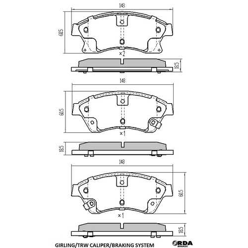 RDA EXTREME H/DUTY FRONT BRAKE PADS FOR HOLDEN CRUZE 8/2009-2/2011 RDX2068