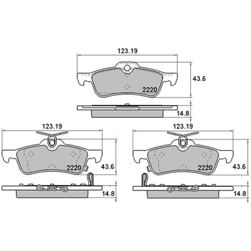 RDA GP MAX REAR BRAKE PADS FOR HONDA CIVIC FK 1.8L, 1.6L 2012 ONWARDS RDB2220