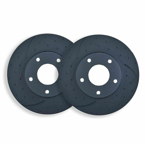 DIMPLED & SLOTTED REAR DISC BRAKE ROTORS FOR TOYOTA LANDCRUISER HZJ80 1992-1998