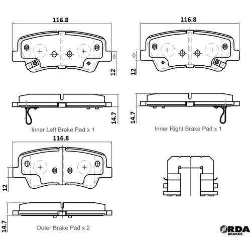 RDA EXTREME H/D REAR DISC BRAKE PADS FOR LDV G10 2.0LT 2.4L RWD VAN 6/2015 ON