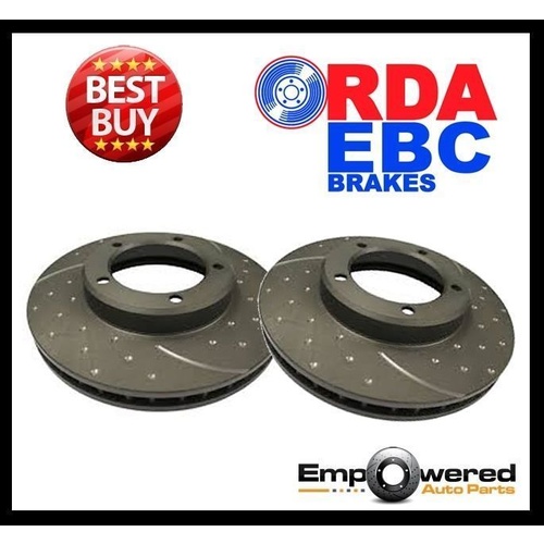 DIMPLED & SLOTTED FRONT DISC BRAKE ROTORS FOR TOYOTA LANDCRUISER HJ47 1982-84