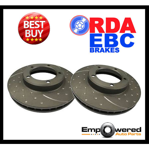 DIMPLED & SLOTTED REAR DISC BRAKE ROTORS FOR SUBARU WRX 2002-2008 RDA7556D