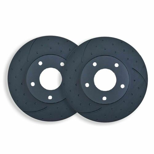 DIMPLED & SLOTTED REAR BRAKE ROTORS FOR NISSAN SKYLINE R32 GTR 1989-1993 RDA908D